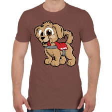 PRINTFASHION Rescue Puppy - Férfi póló - Mogyoróbarna férfi póló