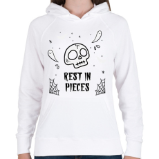 PRINTFASHION REST IN PIECES - Női kapucnis pulóver - Fehér