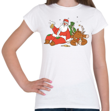 PRINTFASHION Részeg télapó - Női póló - Fehér női póló