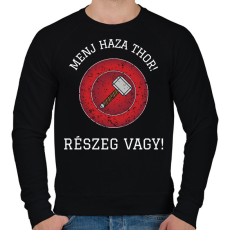 PRINTFASHION Részeg vagy Thor! - Férfi pulóver - Fekete
