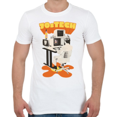 PRINTFASHION Retro - 70-es évek technológia - Férfi póló - Fehér
