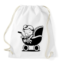 PRINTFASHION Retro baby - Sportzsák, Tornazsák - Fehér tornazsák