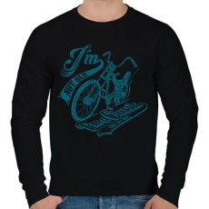 PRINTFASHION Retro bicikli - Férfi pulóver - Fekete