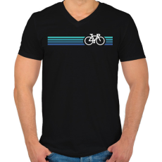 PRINTFASHION Retro biciklis póló - Férfi V-nyakú póló - Fekete