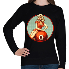 PRINTFASHION Retro bilárd - Női pulóver - Fekete női pulóver, kardigán