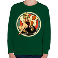 PRINTFASHION Retro biliárd 8-as golyó - Gyerek pulóver - Sötétzöld gyerek pulóver, kardigán