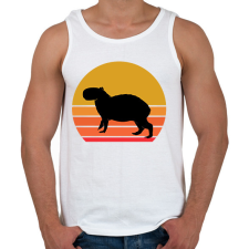 PRINTFASHION Retro Capybara - Férfi atléta - Fehér atléta, trikó