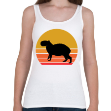 PRINTFASHION Retro Capybara - Női atléta - Fehér női trikó