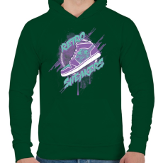 PRINTFASHION Retro csuka - Férfi kapucnis pulóver - Sötétzöld