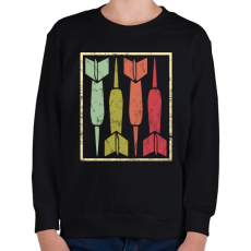PRINTFASHION Retro darts - Gyerek pulóver - Fekete