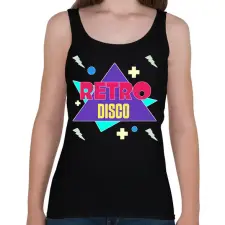 PRINTFASHION Retro disco  - Női atléta - Fekete női trikó
