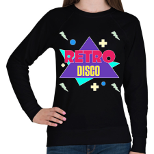 PRINTFASHION Retro disco  - Női pulóver - Fekete női póló
