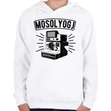 PRINTFASHION Retro fényképezőgép - Gyerek kapucnis pulóver - Fehér gyerek pulóver, kardigán