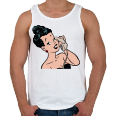 PRINTFASHION Retro - Férfi atléta - Fehér