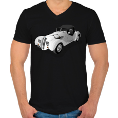 PRINTFASHION Retró - Férfi V-nyakú póló - Fekete