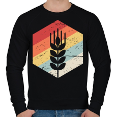 PRINTFASHION Retro gabona, búza - Férfi pulóver - Fekete