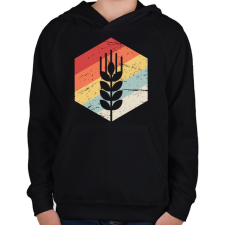 PRINTFASHION Retro gabona, búza - Gyerek kapucnis pulóver - Fekete gyerek pulóver, kardigán