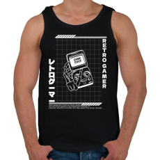 PRINTFASHION Retro gamer - Férfi atléta - Fekete