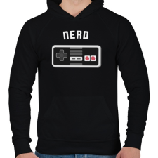 PRINTFASHION Retro gamer - Férfi kapucnis pulóver - Fekete férfi pulóver, kardigán