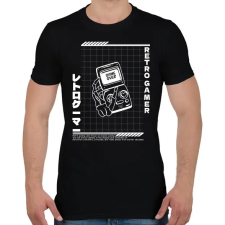 PRINTFASHION Retro gamer - Férfi póló - Fekete férfi póló
