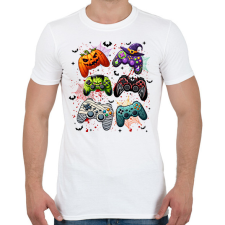 PRINTFASHION Retro Halloween Gaming Controller - Férfi póló - Fehér férfi póló