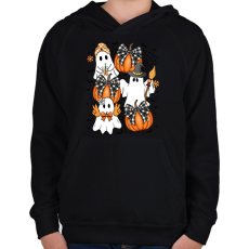 PRINTFASHION retro hallowen - Gyerek kapucnis pulóver - Fekete