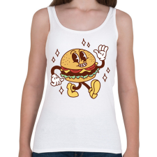 PRINTFASHION Retro hamburger - Női atléta - Fehér női trikó