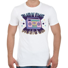 PRINTFASHION Retro hangulat - kazettás magnó - Férfi póló - Fehér férfi póló