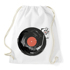 PRINTFASHION Retro hangulat - lemezjátszó - Sportzsák, Tornazsák - Fehér tornazsák