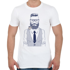 PRINTFASHION Retro Hipster - Férfi póló - Fehér férfi póló