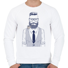 PRINTFASHION Retro Hipster - Férfi pulóver - Fehér férfi pulóver, kardigán