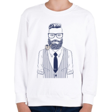 PRINTFASHION Retro Hipster - Gyerek pulóver - Fehér