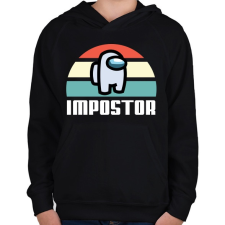 PRINTFASHION Retro Impostor - Gyerek kapucnis pulóver - Fekete gyerek pulóver, kardigán
