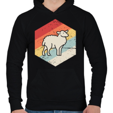 PRINTFASHION Retro juh, bárány - Férfi kapucnis pulóver - Fekete