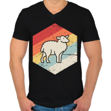 PRINTFASHION Retro juh, bárány - Férfi V-nyakú póló - Fekete férfi póló