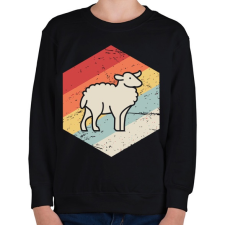 PRINTFASHION Retro juh, bárány - Gyerek pulóver - Fekete gyerek pulóver, kardigán