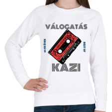 PRINTFASHION Retro kazetta - Női pulóver - Fehér női pulóver, kardigán
