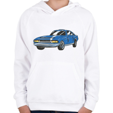 PRINTFASHION Retro kocsi - Gyerek kapucnis pulóver - Fehér gyerek pulóver, kardigán