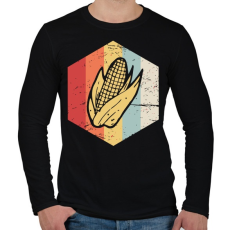 PRINTFASHION Retro kukorica - Férfi hosszú ujjú póló - Fekete