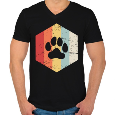 PRINTFASHION Retro medvemancs - Férfi V-nyakú póló - Fekete