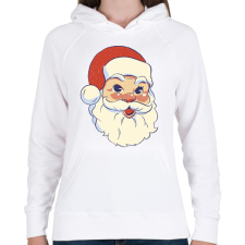 PRINTFASHION Retro Mikulás - Női kapucnis pulóver - Fehér női pulóver, kardigán