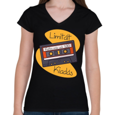 PRINTFASHION Retro mix vol 100 - Női V-nyakú póló - Fekete