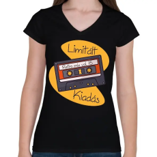 PRINTFASHION Retro mix vol 75 - Női V-nyakú póló - Fekete