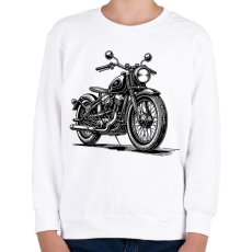 PRINTFASHION Retro motor - Gyerek pulóver - Fehér