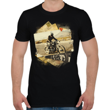 PRINTFASHION Retro motoros - Férfi póló - Fekete férfi póló