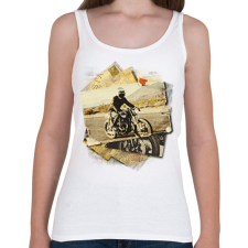PRINTFASHION Retro motoros - Női atléta - Fehér női trikó