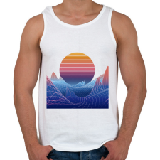 PRINTFASHION Retro naplemente - Férfi atléta - Fehér atléta, trikó