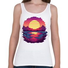 PRINTFASHION Retro naplemente - Női atléta - Fehér