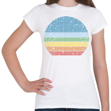 PRINTFASHION Retro naplemente - Női póló - Fehér