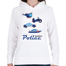 PRINTFASHION Retro rendőr - Női kapucnis pulóver - Fehér